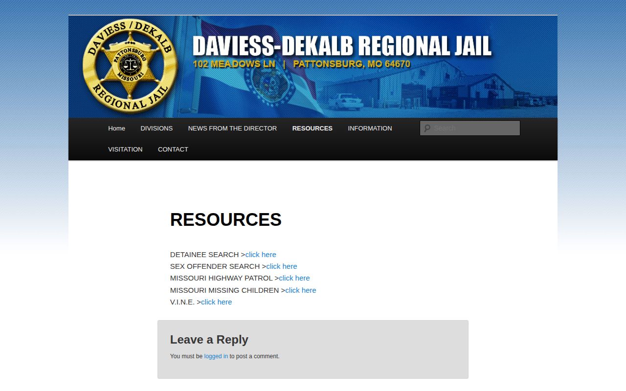 Daviess/DeKalb Regional Jail custody-record resources